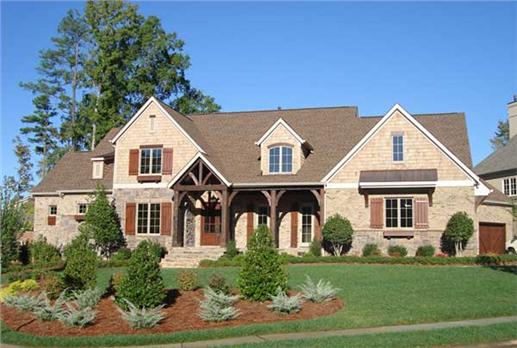 This is a color photo of these Craftsman Home Plans.
