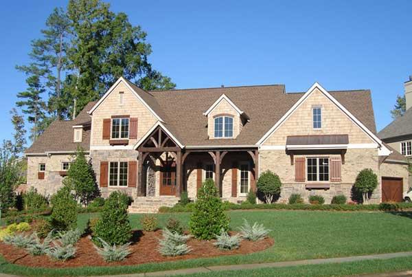 This is a color photo of these Craftsman Home Plans.