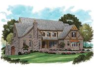 This is the front elevation for these Tudor Home Plans.