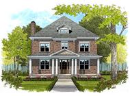 This is the front elevation of these Traditional Home Plans.