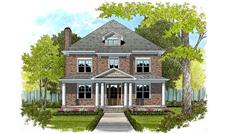 This is the front elevation of these Traditional Home Plans.