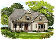 This is the front elevation for these Traditional Tudor Home Plans.