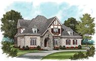 This is an artist's rendering of these European Tudor-Style House Plans.