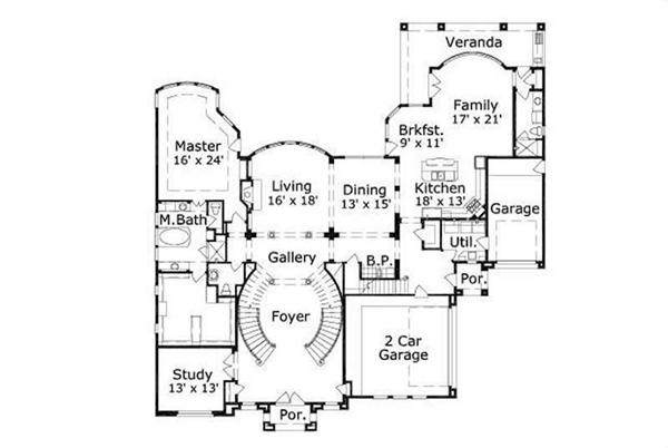 This image shows the living and dining areas along with the master bedroom and bath.