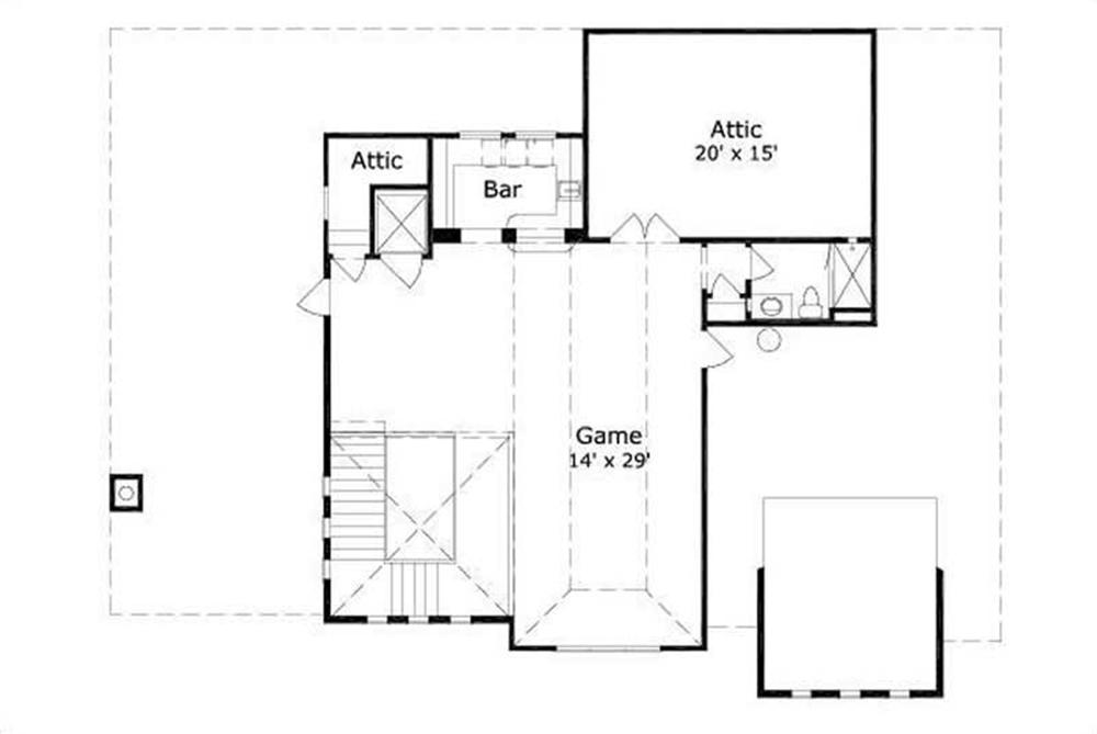 This image shows the attic and the game room.