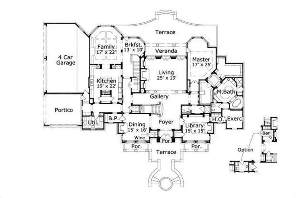 This image shows the living and dining areas along with the master bedroom and bath.