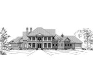 Luxury home plans front rendering.