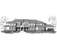 Luxury houseplans OHP-40887 front rendering.