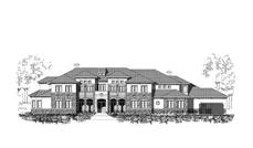 Luxury houseplans OHP-40887 front rendering.