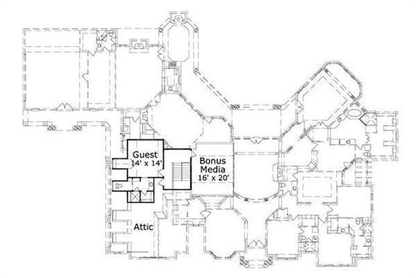 HOME PLAN NUMBER 20003 SECOND STORY FLOOR PLAN