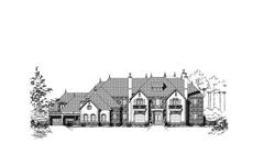 Luxury homeplans front rendering.