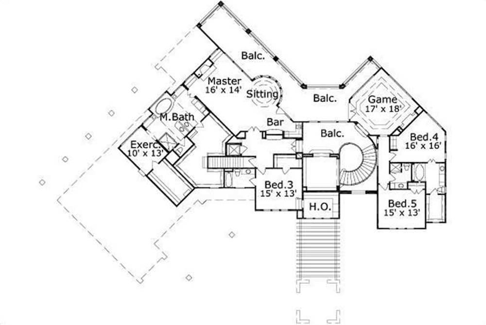 HOME PLAN NUMBER 188 SECOND STORY FLOOR PLAN