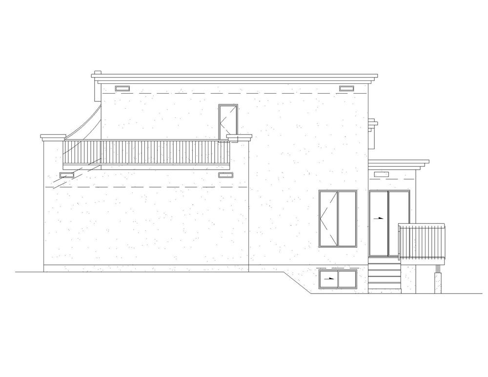 157-1208 house plan right elevation
