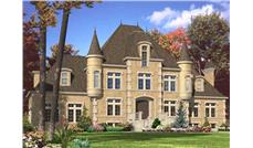 This is a computerized rendering for these Castle House Plans.