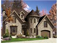 This is the front elevation for these European House Plans.