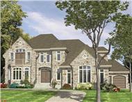 This is the front elevation for these European Home Plans.