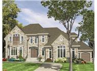 This is the front elevation for these European Home Plans.