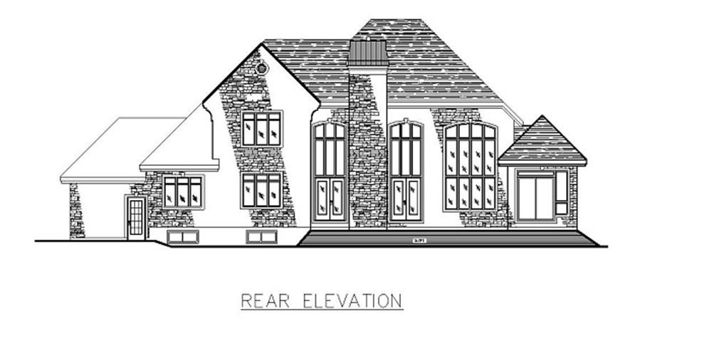 158-1147 house plan rear elevation