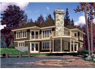 This is the rear elevation for these Lakefront House Plans.