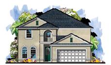 This is the front elevation for these Mediterranean Home Plans.