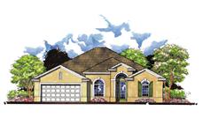 This is the front elevation for these Mediterranean Home Plans.