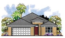 This is an artist's rendering of these Mediterranean Home Plans.