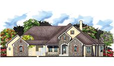 This is the front elevation for these European House Plans.