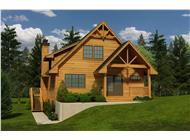 This is a 3D rendering of these Cabin House Plans.