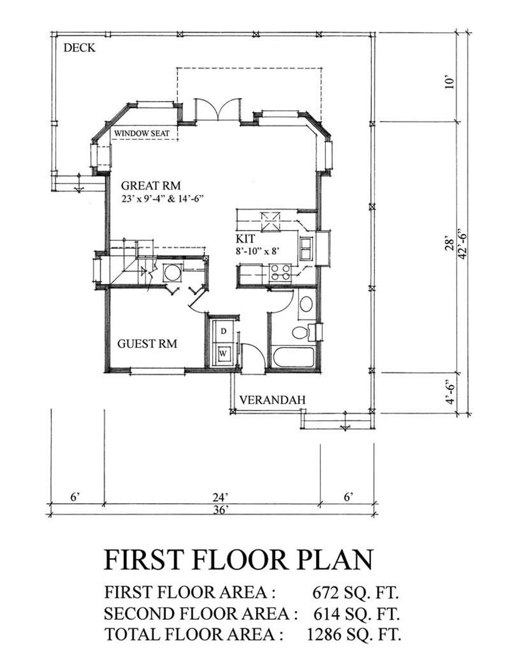 House Plan RS-1286 Main Floor Plan