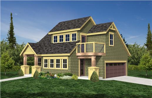 This is the front elevation of this set of garage plans.