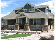 This is a color photo of these Craftsman Homeplans.