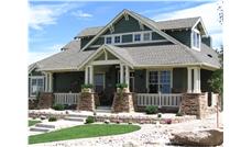 This is a color photo of these Craftsman Homeplans.