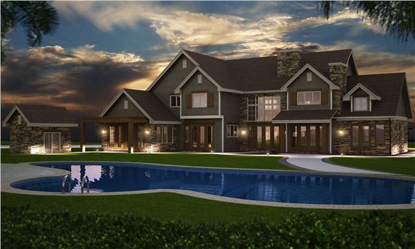 Home Plan Rear Elevation