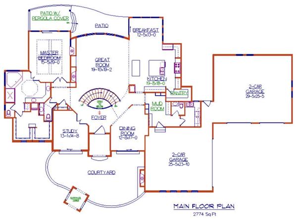 Floor Plan First Story for luxury house plans Cerreta