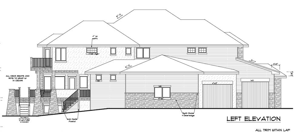 161-1028 house plan left elevation