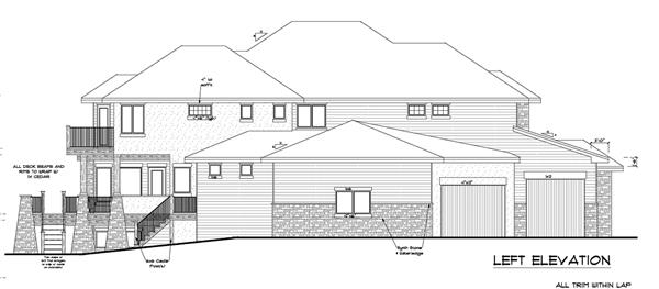 161-1028 house plan left elevation