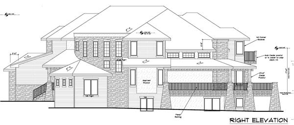 161-1028 house plan right elevation