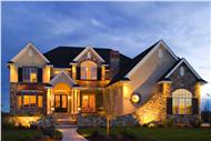 This image shows the front elevation of these great House Plans.