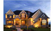 This image shows the front elevation of these great House Plans.