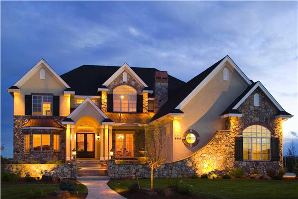 This image shows the front elevation of these great House Plans.