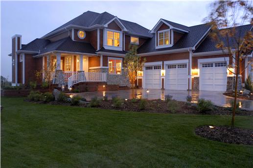 This is a color photo of these Craftsman House Plans.