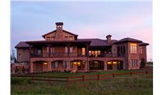 This is the front elevation for these Tuscan House Plans.