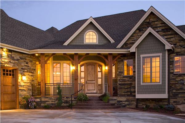 Home Exterior Photograph for these luxury house plans.