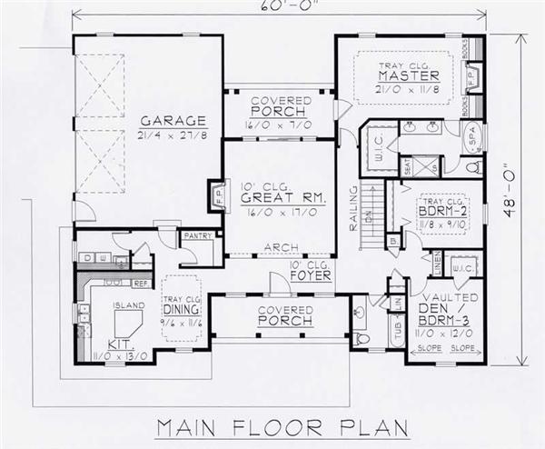 House Plan RDI-1809R1-B Main Floor Plan