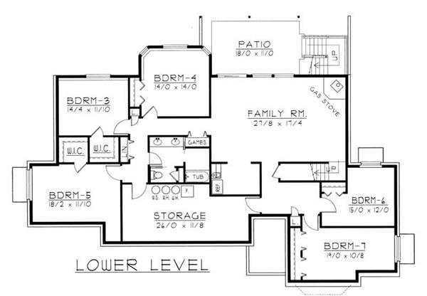 House Plan RDI-2583R1-DB Basement Floor Plan