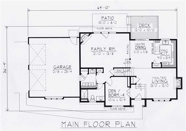 House Plan RDI-1935FL1-B Main Floor Plan