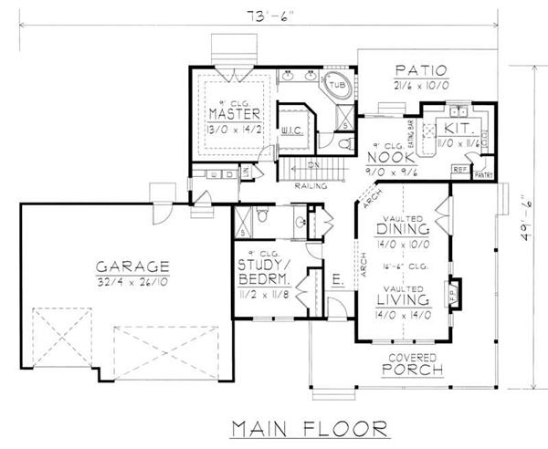 House Plan RDI-1515R1-B Main Floor Plan