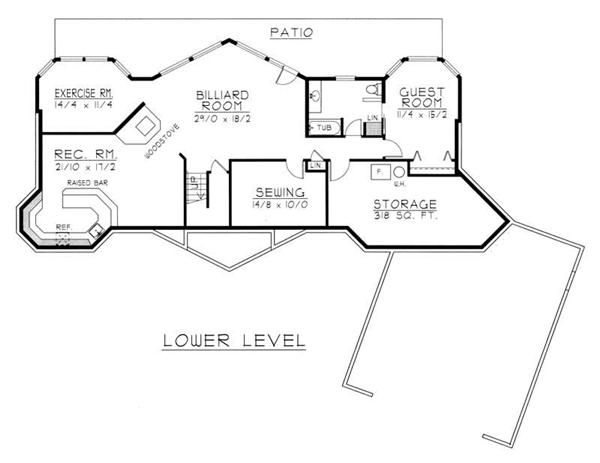 House Plan RDI-1899R1-DB Basement Floor Plan