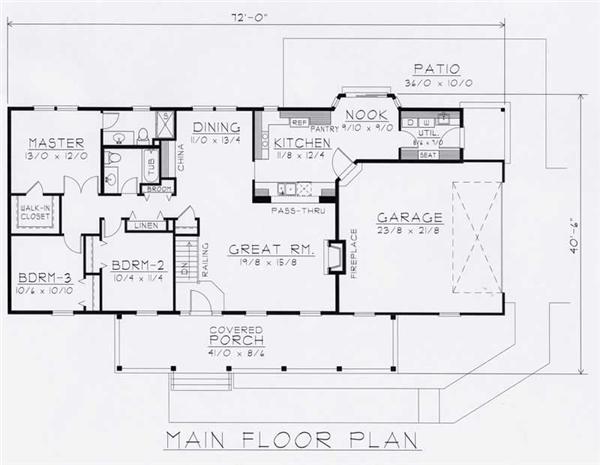 House Plan RDI-1610R1-B Main Floor Plan