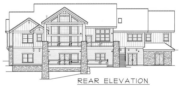 House Plan RDI-2846R1-DB Rear Elevation